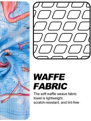 Top Quality Microfiber Waffle Design With Clip - Industrial Strength Magnet For Strong Hold To Golf Bags, Carts & Clubs