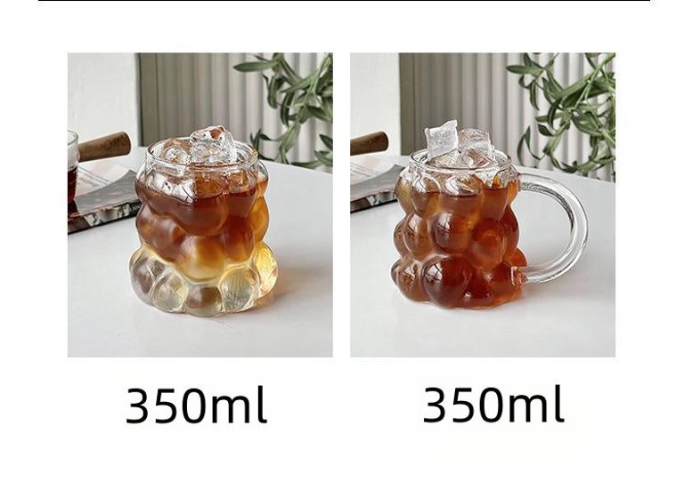 Transparent Coffee Glass Cup Heat resistant Glass Water Cup Ice cream Creative Coffee Cup Durable Drinkware