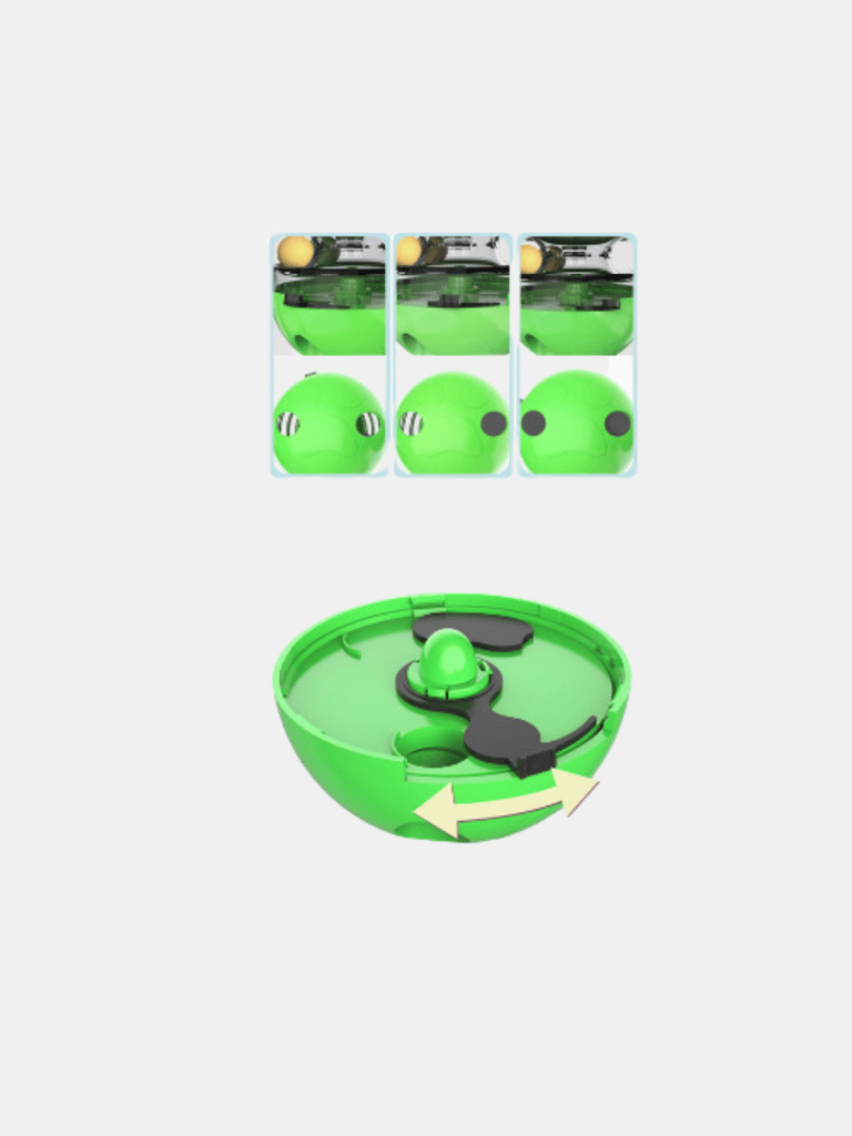 Turnable Balls Feeder Cats Toy IQ Training Leak Food Slow Feeder For Pet Cat - Green