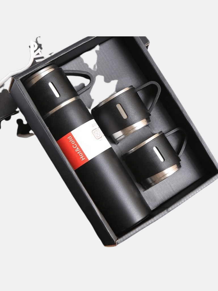 Vacuum Flask Thermos Cup Corporate Gift Set - Black