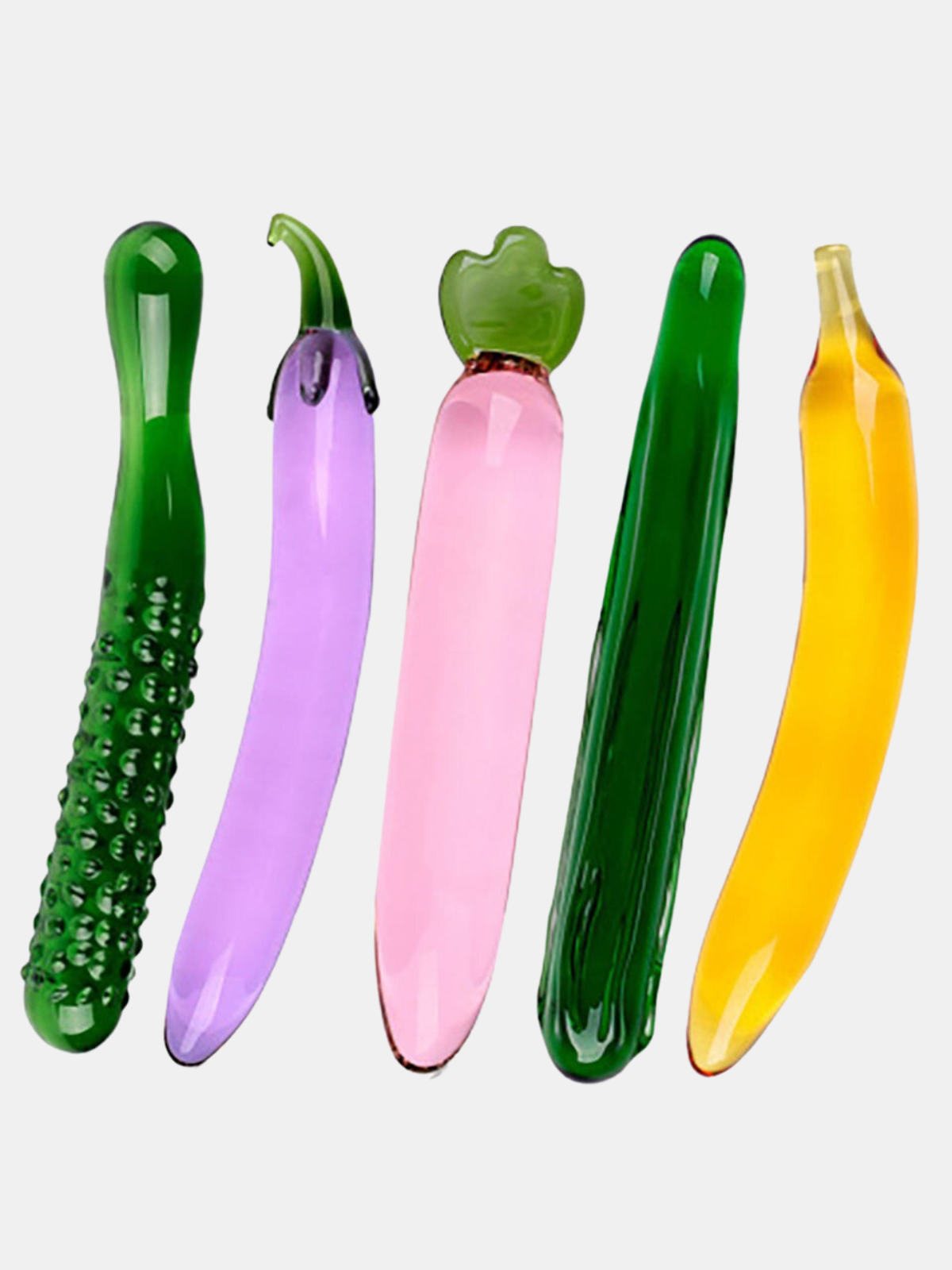 Vigor Vegetable Crystal Glass Dildo For Funtime (Bulk 3 Sets) | Verishop