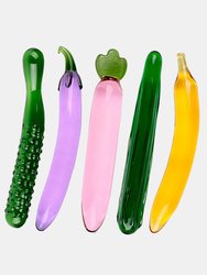 Vegetable Crystal Glass Dildo For Funtime (Bulk 3 Sets)