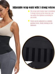 Waist Wrap, Waist Trainer for Women with Velcro's Design - Black