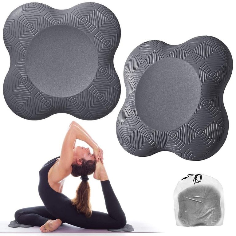 Yoga Knee Pad Cushion Extra Thick For Knees Elbows Wrist Hands Head Foam Pilates Kneeling Pad - 2 Pcs - Gray