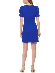 Crepe Novelty Sleeve Wrap Tie Dress