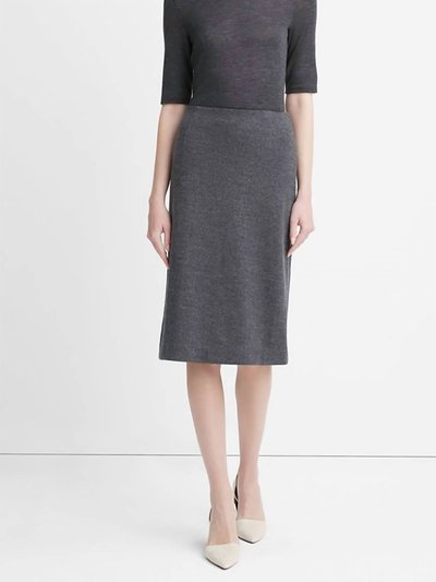 Vince Cozy Wool Fitted Slip Skirt In Heather Charcoal product