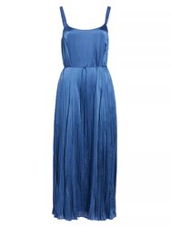 Crushed Silk Relaxed Slip Dress In 485 Cdb Cadet Blue - 485 Cdb Cadet Blue