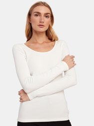 Deep Scoop Neck Long Sleeve Tee