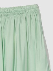 Gathered Pull On Silk Midi Skirt