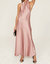 Halter Cowl Neckline Charmeuse Maxi Dress - Pink Petal Quartz