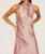 Halter Cowl Neckline Charmeuse Maxi Dress