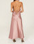 Halter Cowl Neckline Charmeuse Maxi Dress