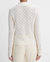 Italian Wool-Blend Lace-Stitch Polo Sweater In Off White