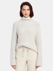 Lofty Rib Turtleneck Sweater - Gray