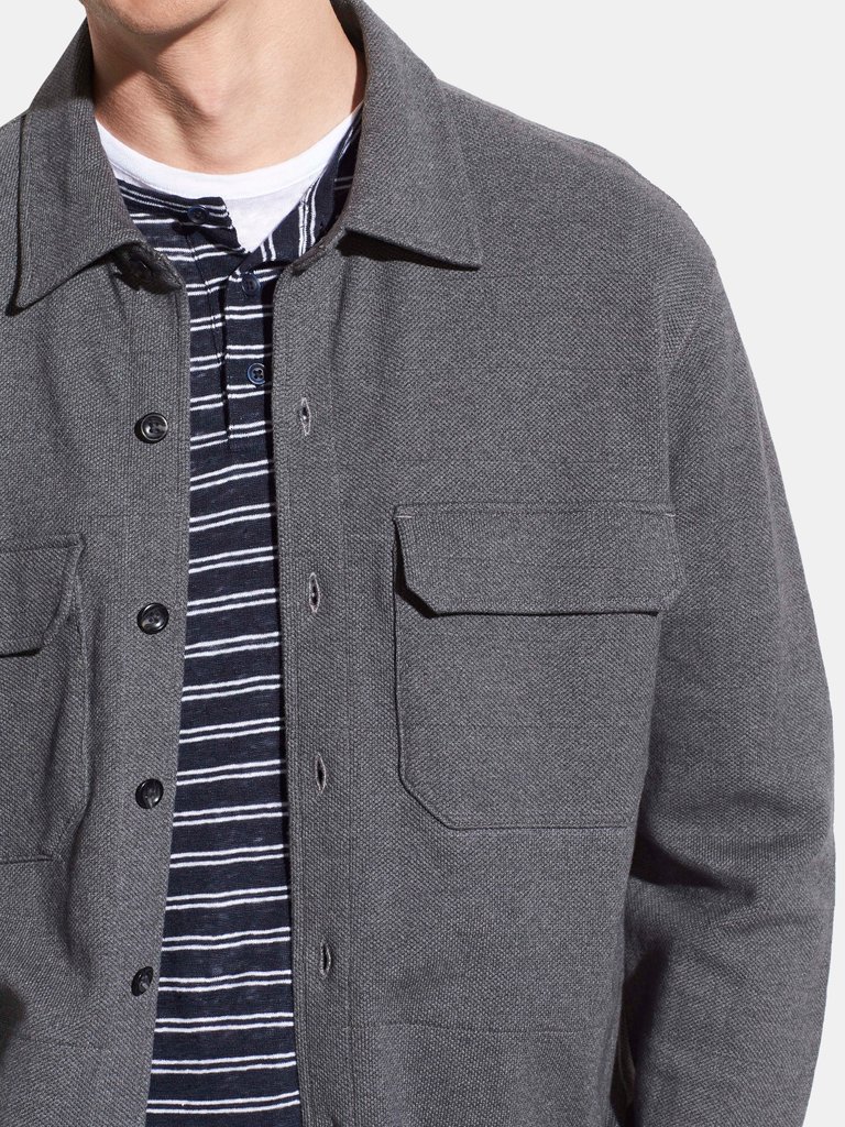 Long Sleeve Button Down Shirt - Medium Heather Grey