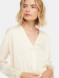 Long Sleeve Crushed V-Neck Shirt