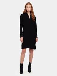 Long Sleeve Shirt Dress - Black