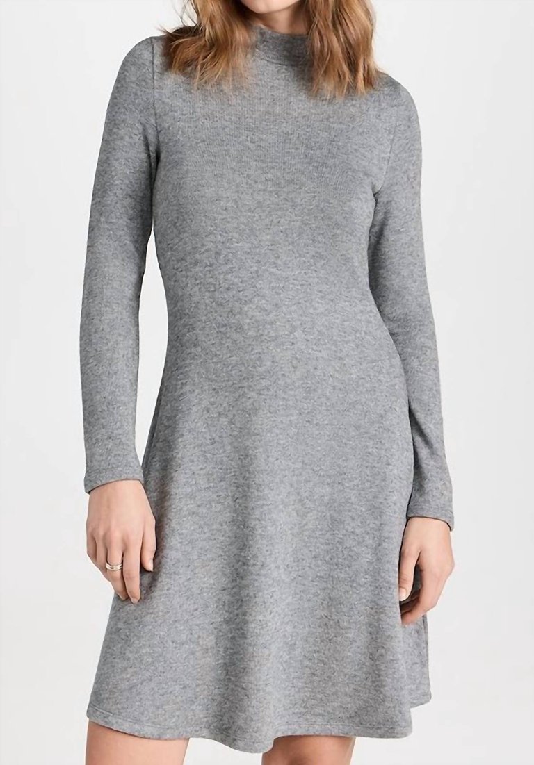 Long Sleeve Short Sweater Dress - Silver Dust