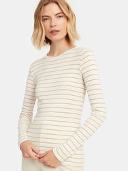 Long Sleeve Stripe Crewneck T-Shirt