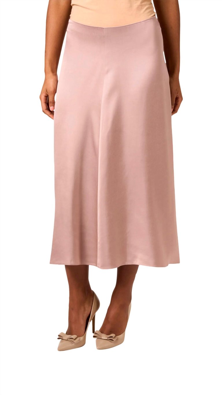 Lotus Pink Satin Skirt - Pink