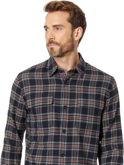 Vince Men Kingston Plaid Long Sleeve Coastal/Brickman Red Flannel Button Down Shirt product