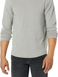 Men's Broken Twill P/O Hoodie, H Grey/Off White Sweatshirt - Gray