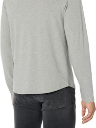Men's Broken Twill P/O Hoodie, H Grey/Off White Sweatshirt