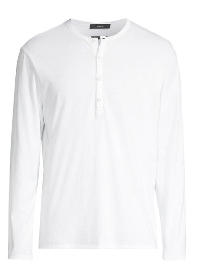 Vince Men's Long Sleeves Pima Cotton Henley Optic White Long Sleeve T-Shirt product