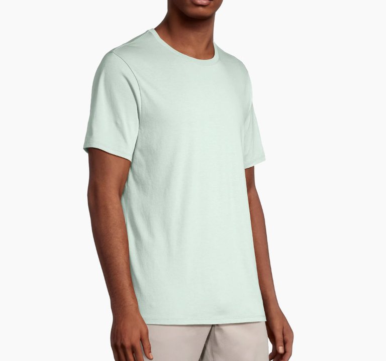 Men's Short Sleeves Pima Crew Neck, Seafoam Green Tee T-Shirt