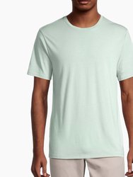 Men's Short Sleeves Pima Crew Neck, Seafoam Green Tee T-Shirt - Green