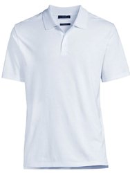 Men's Short Sleeves Pima Polo Glacier Light Blue Short Sleeve Cotton T-Shirt - Blue