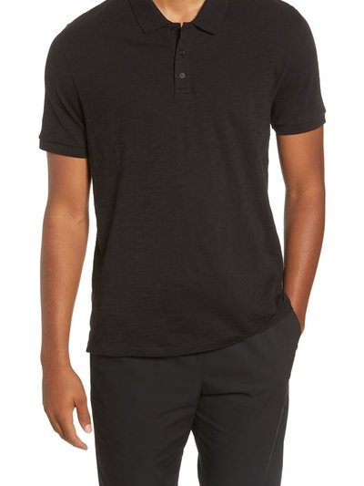 Vince Men's Solid Black Short Sleeve Pima Cotton Polo T-Shirt product