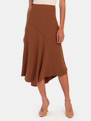 Panel Asymmetrical Midi Skirt - Palo Santo