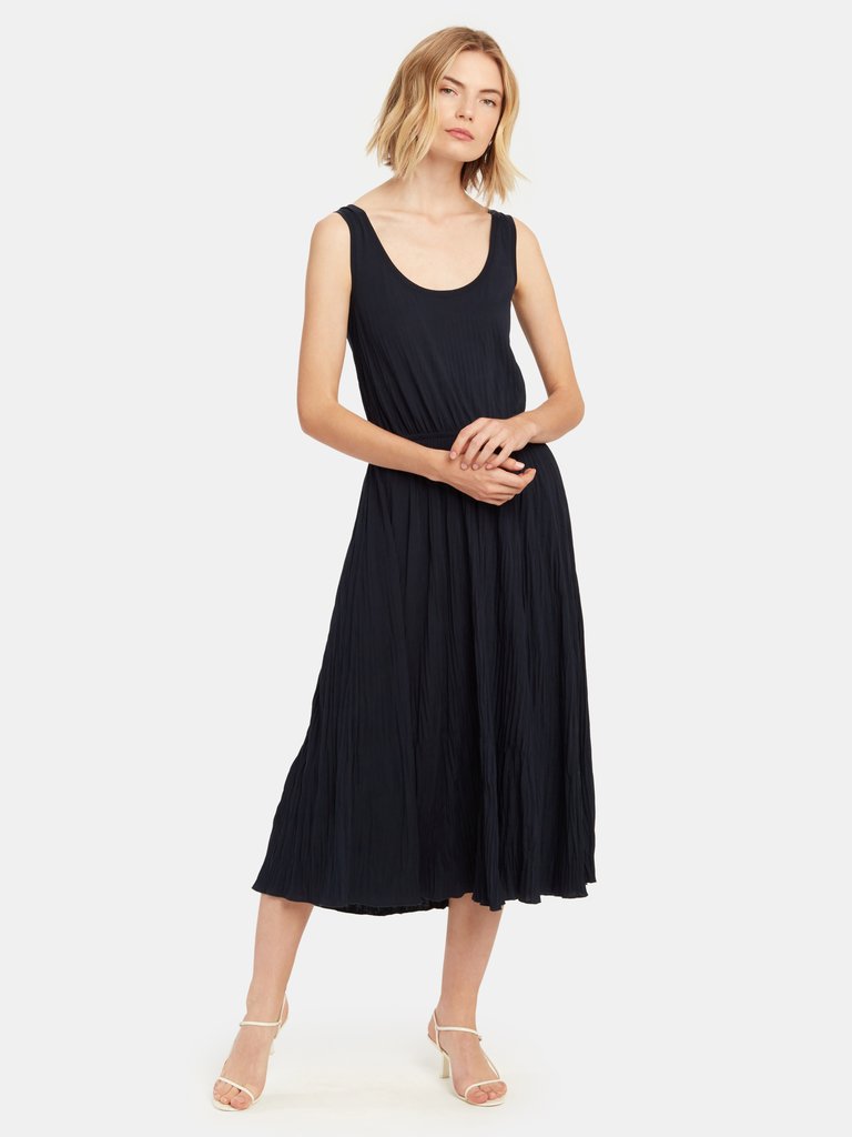 Pleated Scoop Neck Tank Dress