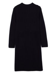 Rib Long Sleeve Crew Midi Dress