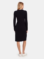 Rib Long Sleeve Crew Midi Dress