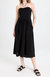 Ruched Halter Neck Midi Dress - Black