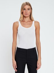 Scoop Neck Tank - White