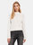 Shrunken Mock Neck Cashmere Sweater  - White