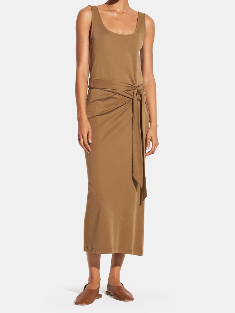 Sleeveless Wrap Midi Dress - Timber