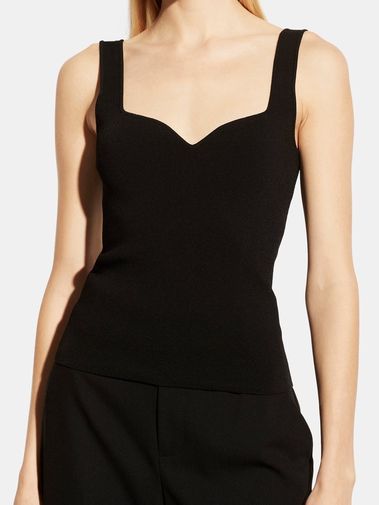 Sweetheart Neck Tank - Black