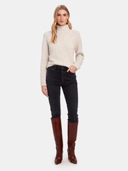 Textured Saddle Sleeve Turtleneck