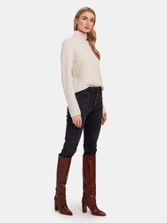 Textured Saddle Sleeve Turtleneck