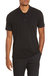 Vince Men's Solid Black Short Sleeve Pima Cotton Polo T-Shirt - Black