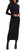 Women Long Sleeve Turtleneck Ruched Midi Bodycon Dress - Black