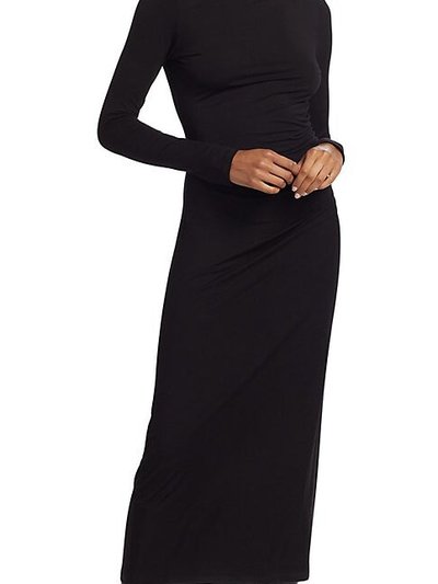 Vince Women Long Sleeve Turtleneck Ruched Midi Bodycon Dress product