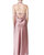 Women Petal Quartz Pink Halter Cowl Neck Silk Maxi Slip Dress