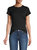 Women's Essential Crew Neck Black Short Sleeve Cotton T-Shirt - Black