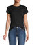 Women's Essential Crew Neck Black Short Sleeve Cotton T-Shirt - Black