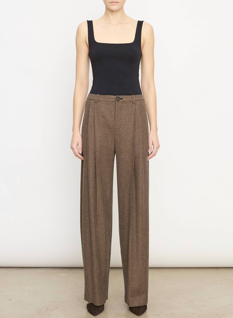 Women'S Houndstooth Pant - Black And Camel